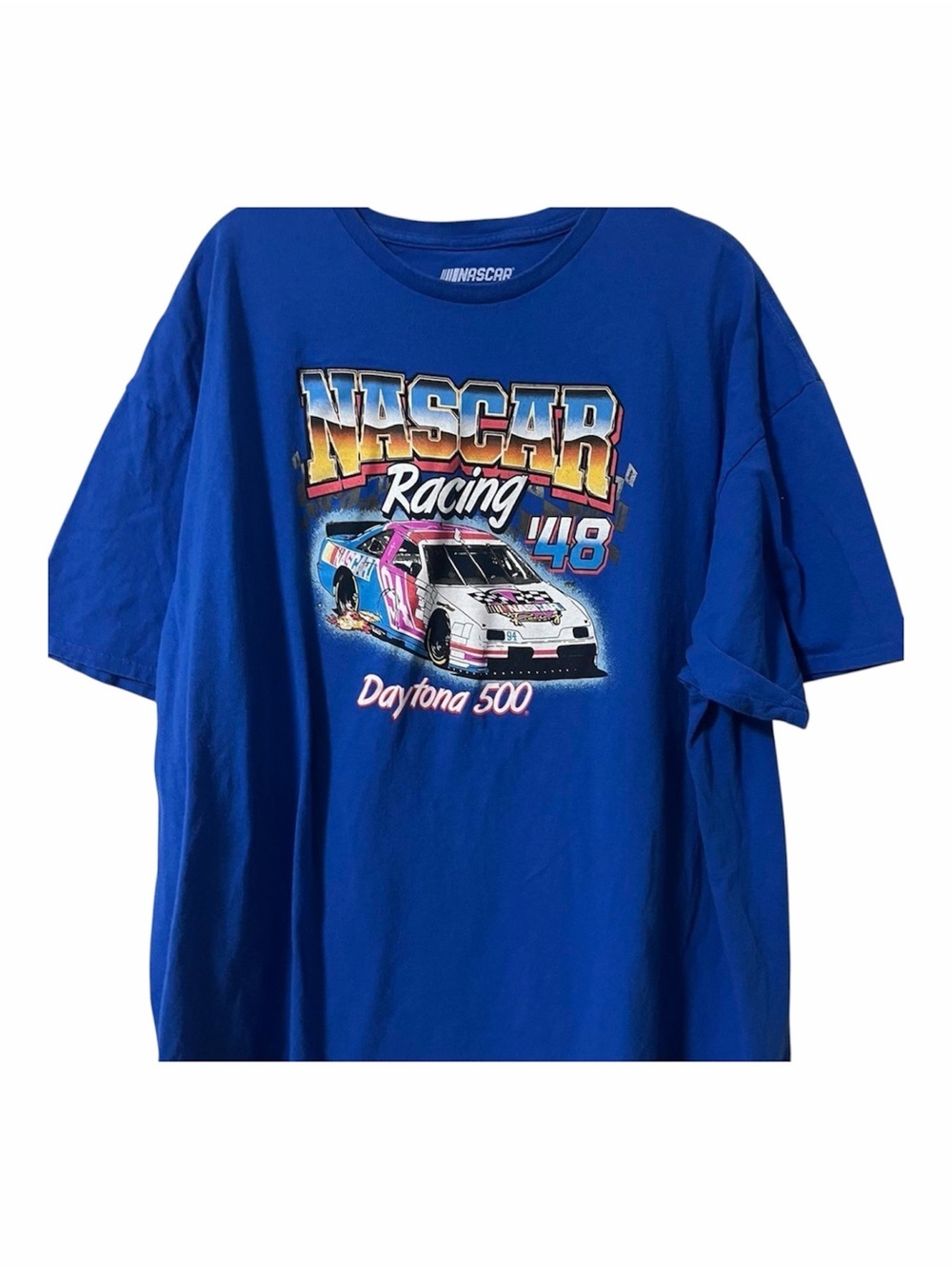 NASCAR Racing Daytona 500 Racing Graphic Tee Blue Men’s Size 3X 100% cotton Y2K